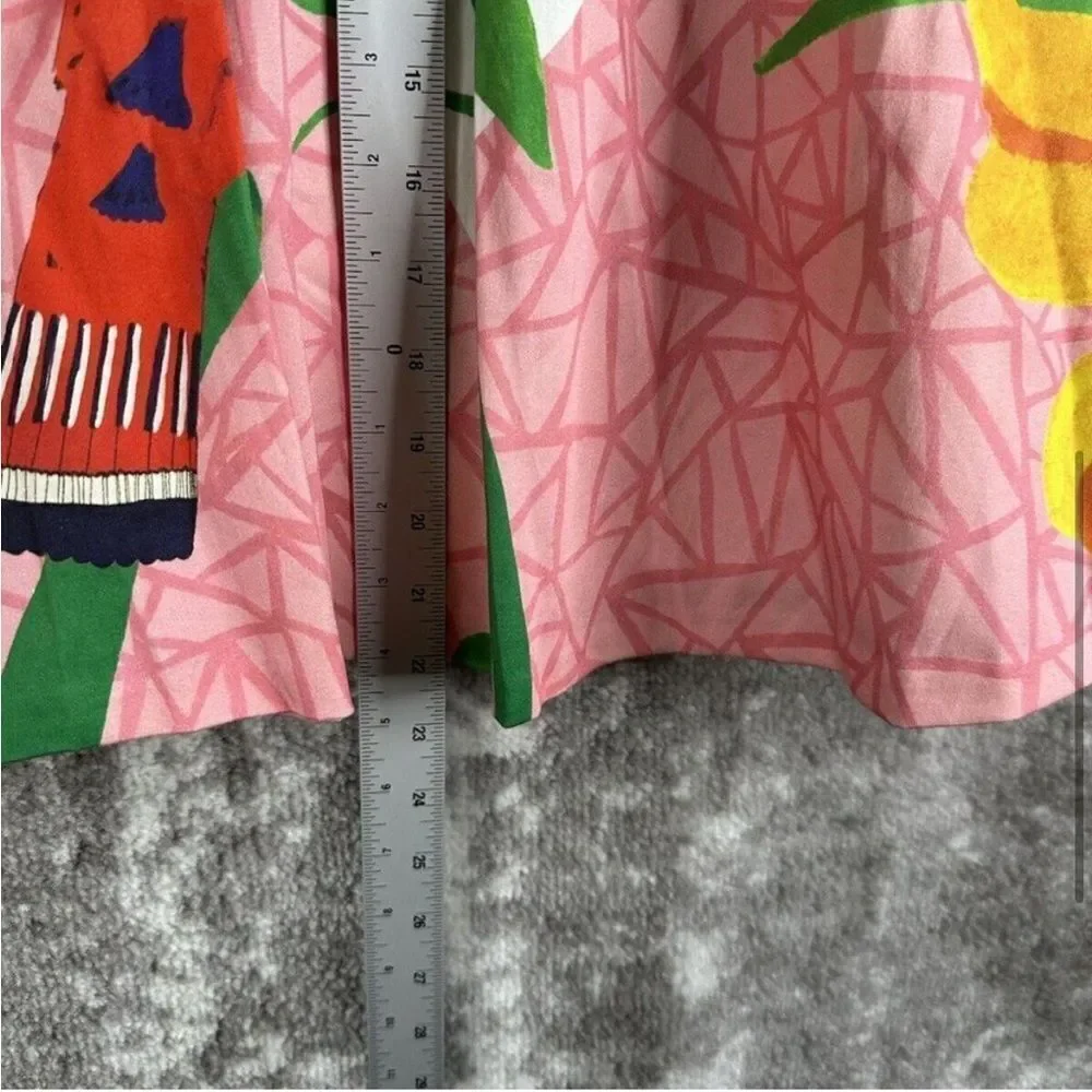 Alice + Olivia Earla Bird Print High Waist Flare A Line Pleated Skirt Womens 2